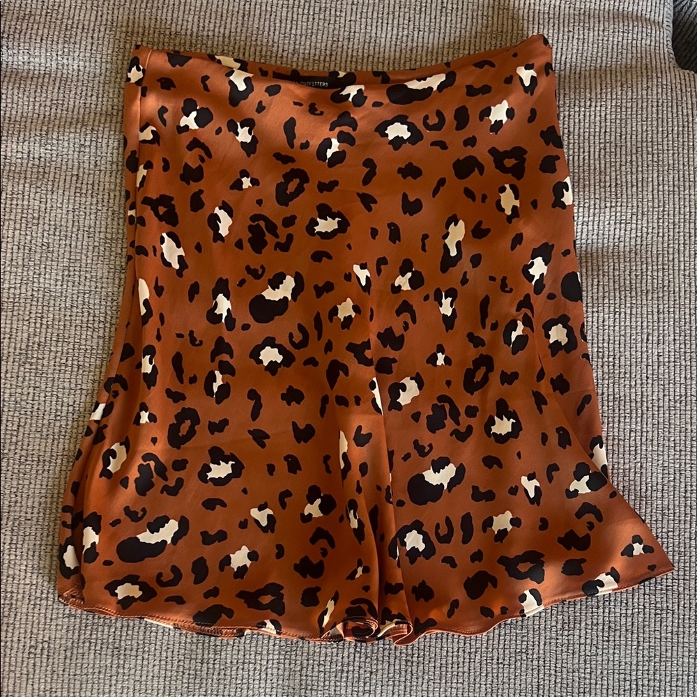 Urban Outfitters Brown Leopard Print High Waist Skirt